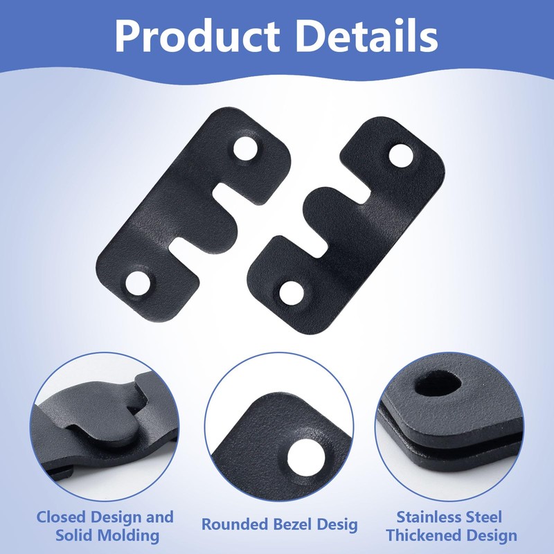 16 PCS Interlocking Flush Mount Bracket Black Stainless Steel Picture