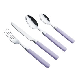 Exzact WF23 Cutlery Set Stainless Steel with Coloured Handles (Lavender, 16 Pieces)