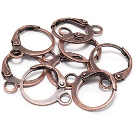 20Pcs Red Copper/lot 14×12mm Red Copper Round French Lever Earring Hooks Wire Settings Base Hoops Earrings for DIY Earring Designs Jewelry Making Supplie,Jewelry Findings,Beading and Jewelry Making