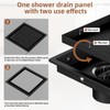 BAOTIYA 4 Inch Square Black Shower Drain Kit with Flange