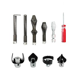 OWNDR 10Pcs Drain Snake Drill Attachment, Drain Auger Cutter Kit, Fit for RIDGID K-400 C-4 C-6 C-7 C-8 and C-9 Drain Cleaning Machine, for 5/8" Drain Snake Cable Heads Tips