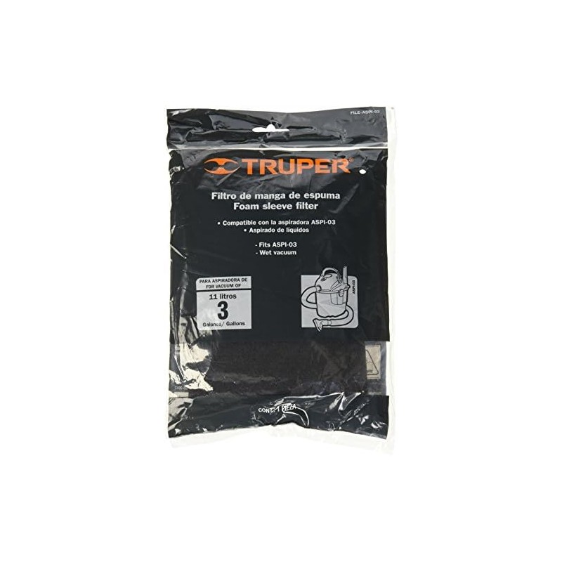 Truper FILE-ASPI-G1, Filtro de espuma para aspiradoras 3 y 4