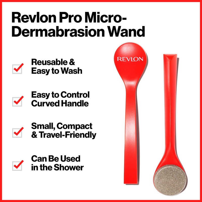 Revlon Microdermabrasion Wand, Gently Exfoliate Skin with Real Diamond Grit,