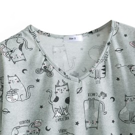 SISKIN Womens Pajama Sets - Capri Pajamas for Women Set Plus Size Sleepwear Tops with Capri Pants Summer Pjs Sets Grey Cat XL