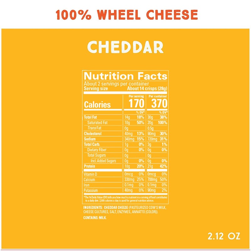 Whisps Cheese Crisps Cheddar Cheese | Protein Chips | Healthy