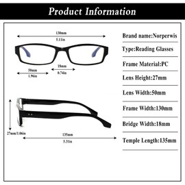 NORPERWIS 6 Pack Reading Glasses for Women and Men with Comfort Spring Hinges for Men and Womens Readers (Mix Color, 3.50, multiplier_x)