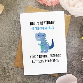 MAGJUCHE Dinosaur Card For Awesome Grandad, Funny Grandpa Birthday Card, Happy Birthday Grandadasaurus