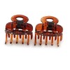 Set of 2 Small Shiny Brown Acrylic Hair Claws/Clamps -