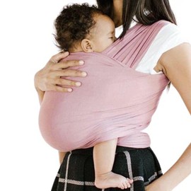 Mãe Baby Fular Ergonómico para Bebé | Portabebé | Fular Elástico | Hasta 10Kg | Baby Wrap | Color Rosa Palo, 1 Pieza