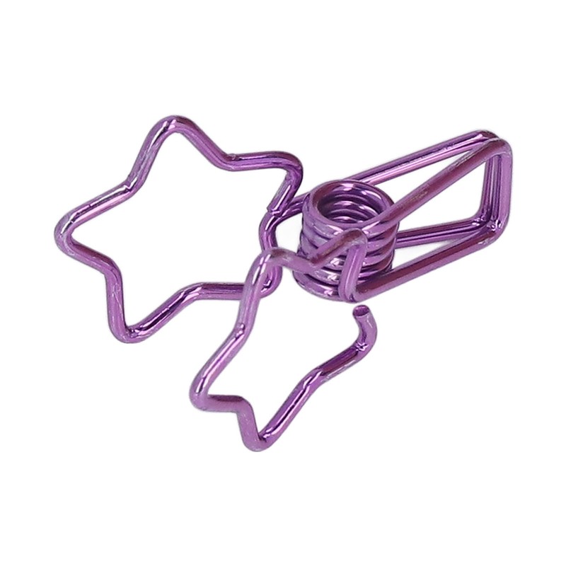 100pcs Star Binder Clips Cute Cartoon Hollow Strong Clamping Force