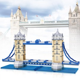 Finger Rock Architecture Street View London Tower Bridge Model Kit, World Famous Architecture Micro Clamping Blocks Set, 2300 Pieces, Ideas Gift for Adults, Teenagers, Collectors