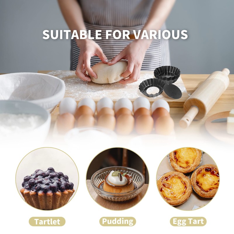 WeeGoo Mini Tart Tins 24 Pack Egg Tart Tin 3
