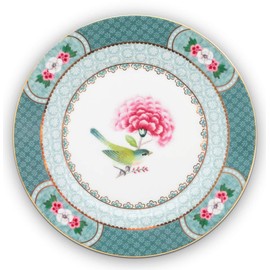 Blushing Birds Bread Plate Blue 17 cm
