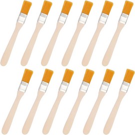 TANSAR Pack of 12 Flat Brushes, Small Brushes, Painting Brushes, Nylon Brush Varnish, 13.5 cm Wooden Handle Glaze Brush for Art, Painting Supplies, Crafts