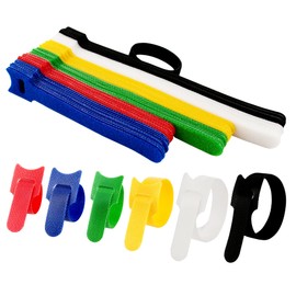 Jydclh18 60 Pcs (6 Colors) Cord Cable Tie, Cable Tie, Velcro Fastener, Fastener, Storage, Bundle, Reusable,