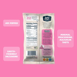 LesserEvil Himalayan Pink Salt Organic Popcorn, Premium Quality, Minimally Processed, No Vegetable Oil, 0.46 Oz, Pack of 24