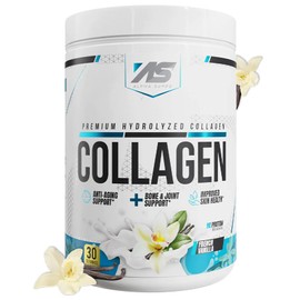 Alpha Supps Premium Hydrolyzed Collagen Protein Powder - Collagen Peptides Supplement for Men & Women with Digestive Enzymes - 30 Servings (French Vanilla)