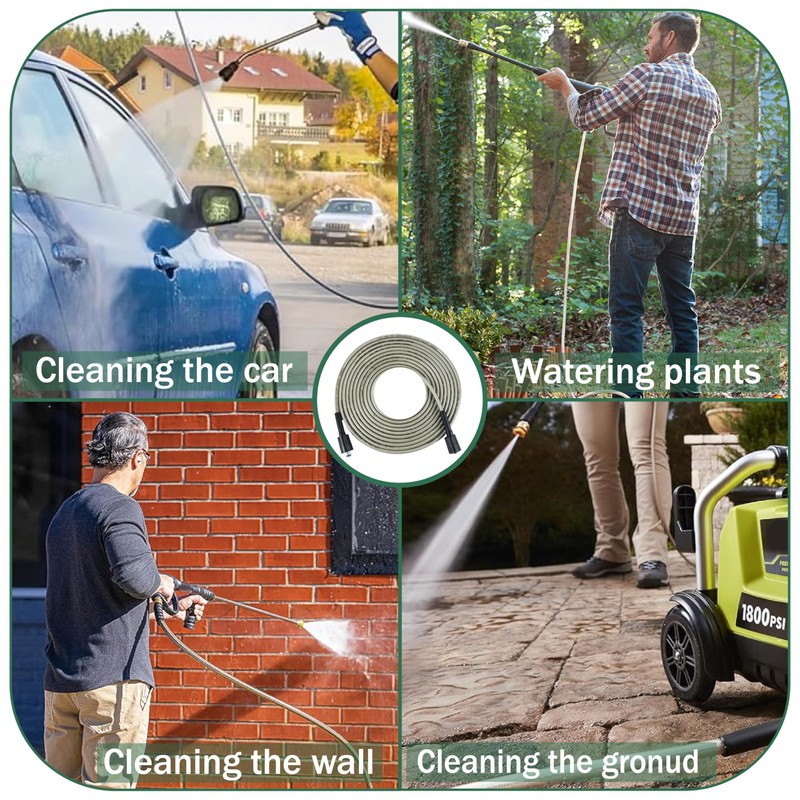 25FT 1/4-inch Pressure Washer Hose, Kink Resistant Power Washing Extension