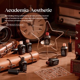 beetles Gel Polish Set-6 Colors 7.5ml Nail Gel Kit Academia Aesthetic Gold Glitter Dark Brown Red Black Sparkle Gel Soak Off Led Manicure Nail Art Diy Home Salon Gifts for Girls