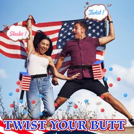 Lunmon 4 Sets Red White Blue Games Swing Shaking Balls Game Set for Adult Novelty Twerk Includes 40 Balls, Ribbon & Cardboard Boxes for Veterans Day Party