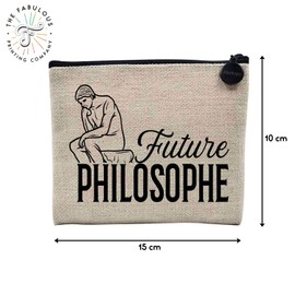 Tasche aus Leinen – Future Philosoph Passion Beruf – Kosmetiktasche aus Leinen in Leinenoptik – Geldbörse – 15 x 10 cm, leinen, 15 x 10 cm, Kosmetiktasche