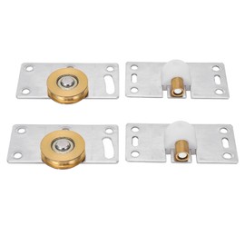 2 Sets Sliding Door Roller Brass Stainless Steel Pulley for Home Wardrobe and Closet 30mm OD