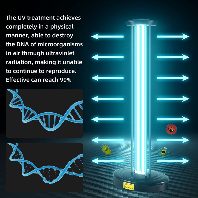JTAPURE 100W UV Light with Ozone, 3-Gear Timer & Remote