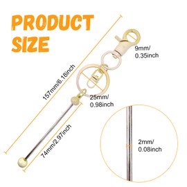 Pack of 6 Bead Key Ring Rods, Metal Blanks Key Ring Stripes Key Ring Rings for Crafts for Jewellery Making Women Men DIY Crafts (Colour Gradient), multicoloured