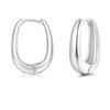 Loutade Silver Chunky Hoop Earrings for Women, 925 Sterling Silver