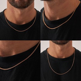 CRAFTD | Rose Gold Cuban Link Chain | Durable 18K Rose Gold & 316L Stainless Steel | Waterproof, Heat & Sweat Resistant | Gifts for Men | Men's Jewelry | Width 4MM | Length 19.5”