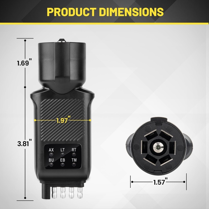 Oyviny 3-in-1 Trailer Plug Tester 4/5 Pin Flat & 7
