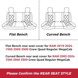 FREESOO Seat Covers for Dodge Ram 2019-2024 1500 Crew Cab New Body Faux Leather Seat Cover Limited Longhorn Rebel Laramie Big Horn Tradesman TRX Pickup Truck Seat Covers(BlackRed)