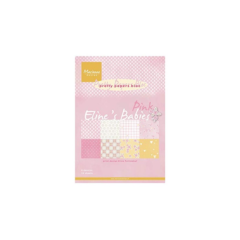 Marianne Design Eline's Babies Paper Pad, Pink