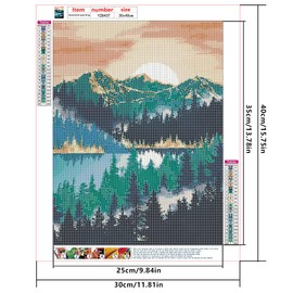 DCIDBEI 5D Diamond Painting 4 Pack 12x16 in/30x40 cm Diamond Painting Abstract Painting Diamond Art Landscape Mountains and River Adult Diamond Painting by Numbers Full Drill Crystal Set Embroidery