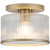 Zlepmlla Glass Ceiling Light, Clear Ribbed Glass Ceiling Light Fixture