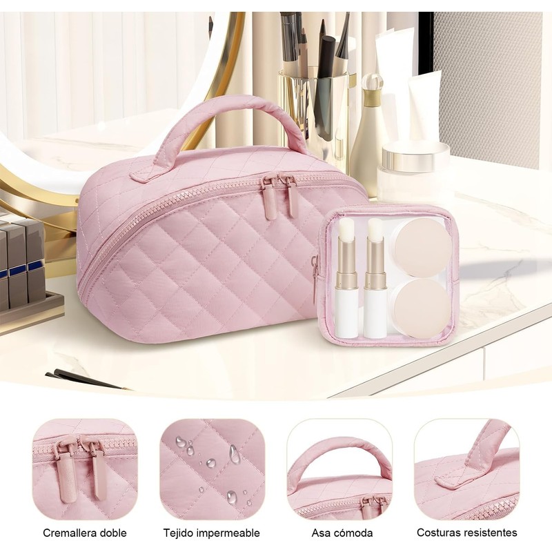 Bolsa de Maquillaje de Viaje, Neceser de Maquillaje para Mujer,