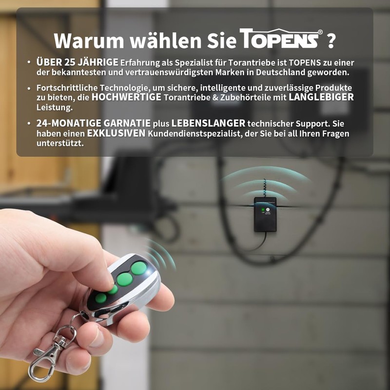 TOPENS ERM12 Universal External Receiver and Remote Control Set for