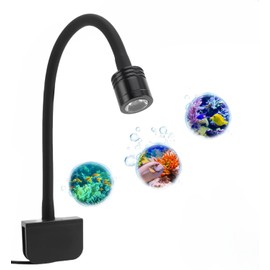PUSOKEI Aquarium Clip On Light Aluminum Alloy 5V USB Plug Fish Tank LED Light Energy Saving Optimal Lighting for 3 to 6 Gallon Aquarium (Warm Light)