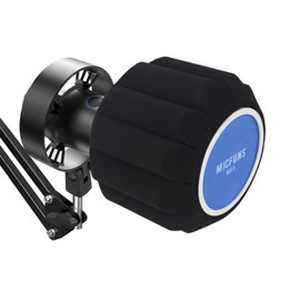 Micfuns MF2 Microphone Windscreen Pop Filter, Side Cut-Out 45-60 mm Suspended Microphones SM7B, Sound-Absorbing Foam that Reduces Noise and Reflections