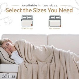 Dalisa 100% Organic Turkish Cotton Throw Blanket 50x60 Inches Grey Blue– GOTS Certified, Cozy, with Recycled Gift Box – Perfect for Couch, Bed, and Home Decor – Boho Vintage Knit Alina