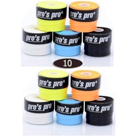 Generisch Pros Pro Tennis Grip Tapes Super Tacky Pack of 10 Multi-Coloured