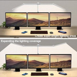 Micomlan 3000 Lumen Super Bright Led Desk Lamp for Home Office, 47Inches Long Architect Desk Lamp with Clamp, Dimmable Desk Light with Adjustable Monitor Light Bar Tall Office Light for Computer Table