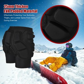 Doorslay Protective Padded Shorts Protection Hip Butt EVA Paded Short Pant for Snowboard,Skate and Ski,3D Hip Protective Padded Shorts for Hip,Butt and Tailbone