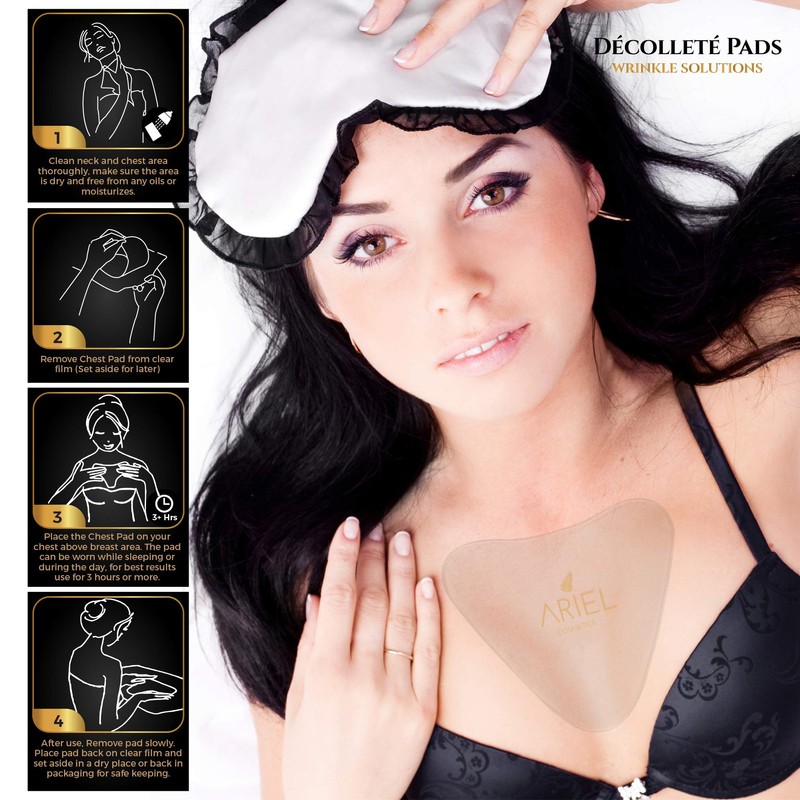 SILCIOR 4 PACK Chest Wrinkle Pads, Silicone Chest Pad, Decollete