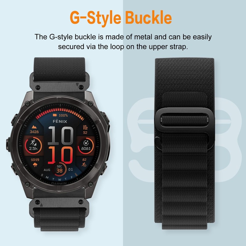 SumRioo QuickFit 22mm Strap for Garmin Fenix 8/8 Solar 47mm/7