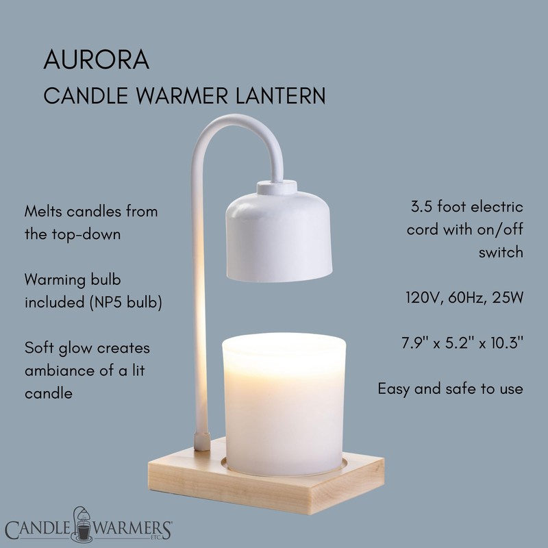 Candle Warmers Etc. Arched Lamp for Top-Down Candle Melting, White
