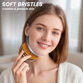 Lymphatic Contour Face Brush,Lymphatic Drainage Brush, Dry Brushing Face Brush with Wooden Facial Massage Tool,Lymphatic Drainage Massager for Face,Designed to Fit The Skin Precisely (2+2Pcs)