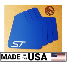 StreetRays [Originals] [SR] 2014-2016 Ford Fiesta ST Mud Flaps STARTER Set BLUE w/ Logo (NO HARDWARE)