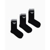 Emporio Armani Intimates Men's 3 Pack Eagle Crew Socks, Black/Black/Black,
