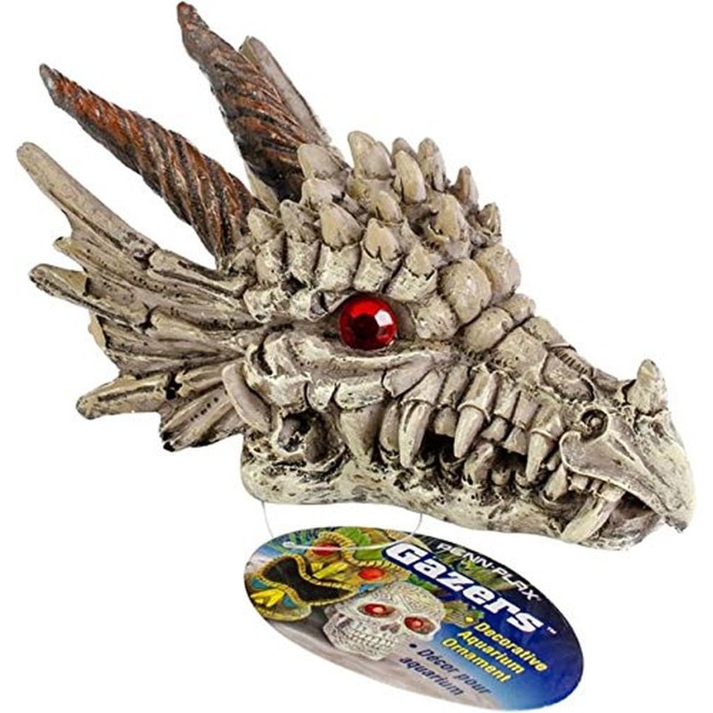 Penn-Plax Deco-Replicas Dragon Skull Gazer Aquarium Decoration – Safe for
